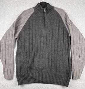 Pullover Pulli Herren Merell Wollmischung Grau Ton I/2 Reißverschluss Zopfmuster Größe XL - Bild 1 von 16
