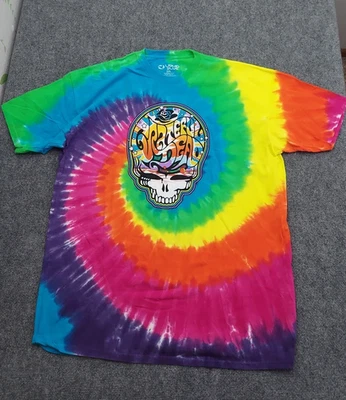 Liquid Blue Shirt Mens 3XL Tie Dye Grateful Dead Skull Spiral Rock Band Tee - image 1 of 4