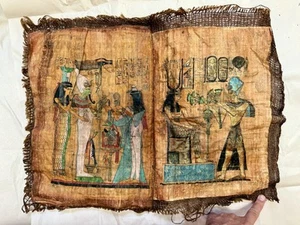 OLD RARE!! ANTIQUE ANCIENT EGYPTIAN BOOK 11 PAPYRUS KING QUEEN MARRIAGE 2480 BC - Picture 1 of 22
