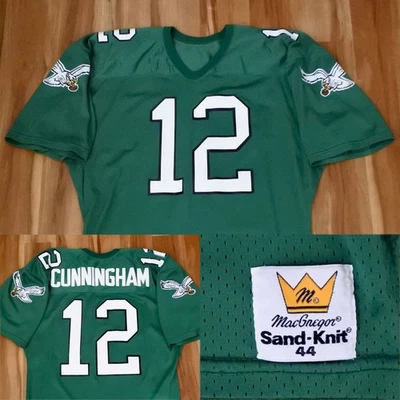 Camiseta Randall Cunningham Eagles Punto Arena Auténtica Kelly Verde NFL Hombres 44 L Foto 1 de 4