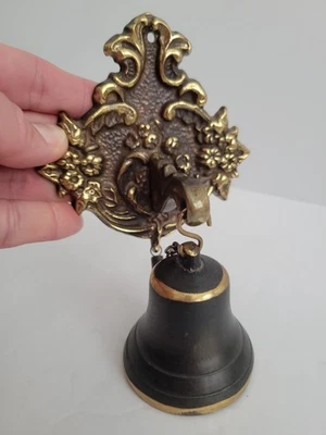 Vintage Brass Bronze Monastery Wall Mount Ornate Door Bell Victorian Shop Inn - Image 1 of 4