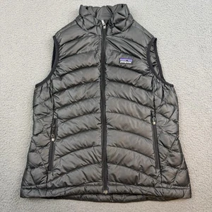 Patagonia Plumón Suéter Chaleco Mujer Pequeño Negro Puffer Cremallera Completa Aislado Senderismo - Imagen 1 de 9