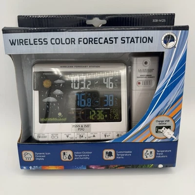 LA Crosse Technology 308-1412S Wireless Color Forecast Weather Station New - Image 1 of 4