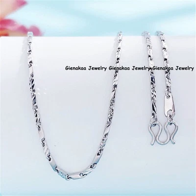 Collar de eslabones cuadrados de cuerda de 1,4 mm de cadena de platino 950 puro Pt950 7,9 g/17,9 pulgadas Foto 1 de 4