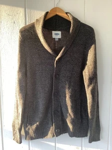 Old Navy Strickjacke Pullover Herren MED Schalkragen V-Ausschnitt Preppy Opa schiefergrau - Bild 1 von 7