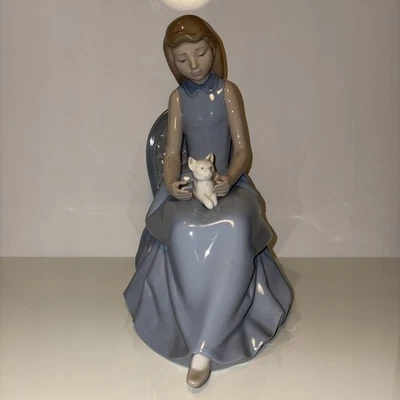 NAO by Lladro, Girl Seated with Cat - image 1 of 4
