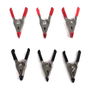 ToolTreaux 6pc Metal Spring Heavy Duty Universal Clamps Set Rubber Grip - Picture 1 of 2