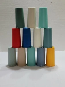 12 VINTAGE TUPPERWARE TUMBLERS GLASSES STACKING 9 OZ ASSORTED COLORS #116 EUC - Picture 1 of 6