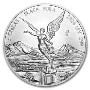 Moneda de plata Libertad Diosa de la Victoria 2024 5 oz 999 plata México 2024 - Imagen 1 de 2