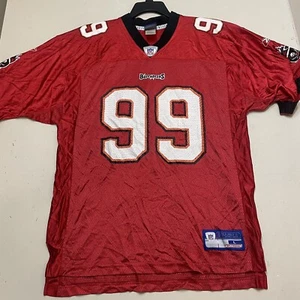 Warren Sapp Tampa Bay Buccaneers NFL Reebok Jersey Red #99 On Field L - Picture 1 of 6