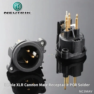 1pcs Neutrik XLR Male Female Socket 3Pin PCB Mount NC3MAV Soldering Connector - Image 1 of 4