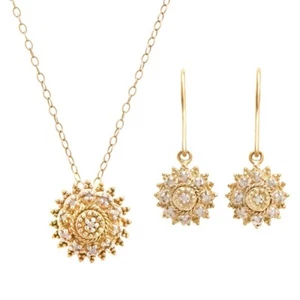 Beautiful Womens 18K Yellow Gold Over Sterling Silver 0.29 CTW Diamond Earrings - Picture 1 of 1