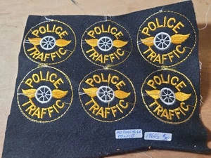 Vintage Motorcycle Police Traffic Embroidery Sewing Patches Uncut Lot Of 6 - Picture 1 of 4