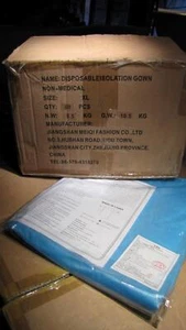 Disposable Isolation Gowns Full Case (80) lot Blue Non medical XL - Picture 1 of 1