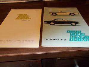 Fiat 124 Sport Spider 1968 manual del propietario con suplemento/envío gratuito - Imagen 1 de 2