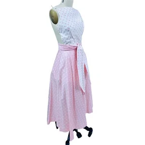 1950s VTG Bobbie Brooks Pink White Polka Dot Circle Skirt Set Sz XS Cotton - Picture 1 of 13