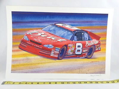 Impresión firmada por Moisés Biton Dale Earnhardt Jr Junior #8 19" x 13" Budweiser Foto 1 de 4