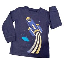 Carter’s Toddler Boy Long Sleeve Blue Shuttle Space 100% Cotton T Shirt Size 3T