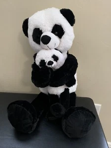 Kellytoy PANDA Bär Mutter Junges Baby befestigt Plüschtier Stofftier 24 Zoll - Bild 1 von 6