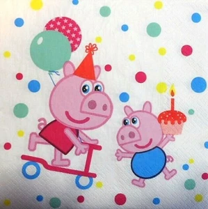 4 einzelne Papierservietten für Decoupage Basteln Tisch süße kleine Schweinchen 13 - Bild 1 von 2