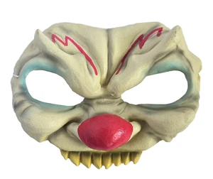 Creepy Scary Clown Face Half Mask Vintage by Disguise Brand 2002 Soft Latex - Picture 1 of 7