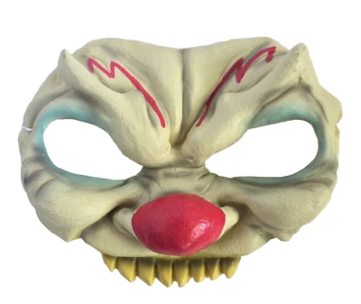 Creepy Scary Clown Face Half Mask Vintage  by  Disguise Brand 2002 Soft Latex - Image 1 of 4
