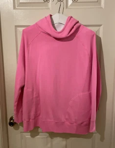 Polo Ralph Lauren Pullover Hoodie Women’s XL Hot Pink Cowl Neck Pockets - Picture 1 of 5