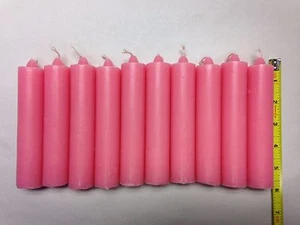ALTAR CANDLES 1 COLOR 1 1/8"D X 5 1/2" T IN PINK SET OF 10 W/FREE SHIP!  WICCA  - Picture 1 of 1