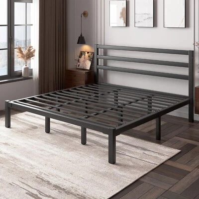 Twin Full Queen King Heavy Duty Platform Bed Frame with Strong Metal Foundation - Image 1 of 4