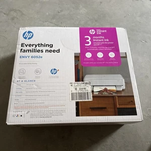 HP ENVY 6052E All-In-One Printer Scanner Copier White 6-Month Instant Ink - Picture 1 of 3
