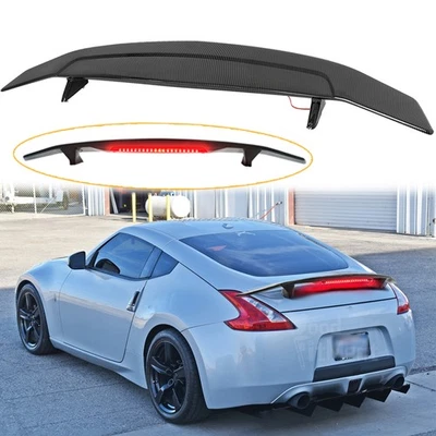 For Nissan 370Z 52" Carbon Fiber Rear Trunk Spoiler w/ LED Brake Light - Image 1 of 4