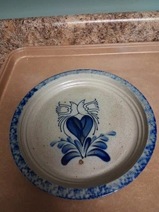 Eldreth Pottery Salt Glazed Distlefink Pie Plate 11" Signed Eldreth 1992 - Picture 1 of 8