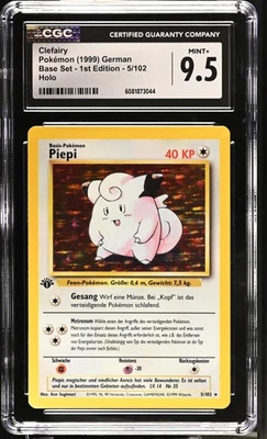 CGC 9.5 MINT+ Clefairy Base Set 1st Edition 5/102 Holo GERMAN Pokemon Card - Image 1 of 2