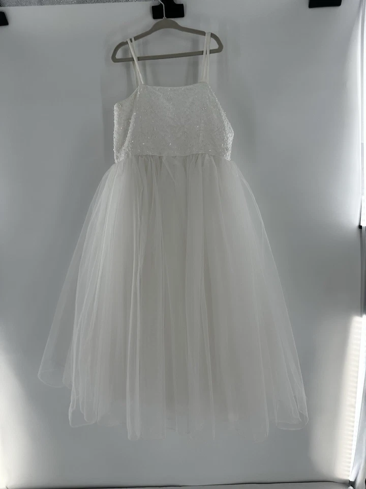 Kids Dream Dress Girls Sz 6T Flower Girl Wedding Formal Tulle Lace Up Back - Image 1 of 4
