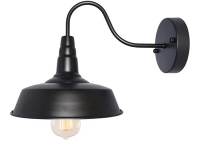 Aplique de pared interior LNC multifuncional 1 luz negro cuello de cisne compatible con LED Foto 1 de 4