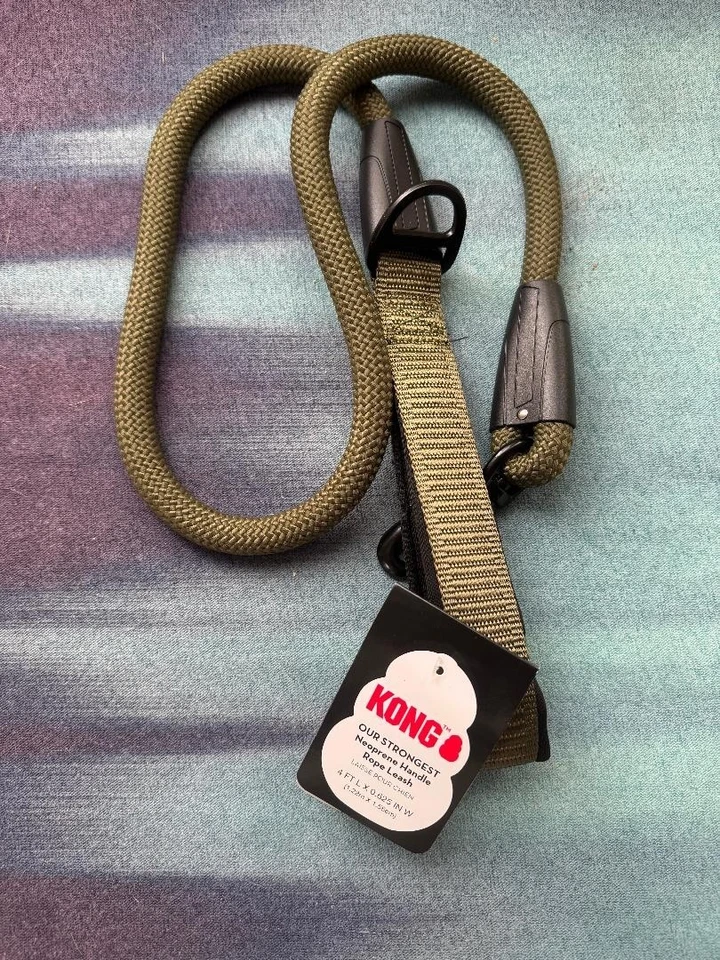 Correa de cuerda KONG, mango de neopreno, 4 pies L x 0,625 pulgadas W Foto 1 de 1