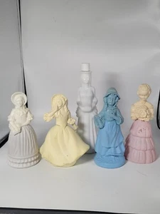 Lot Of 5-Vintage Avon Perfume Bath Oil Ladies Girls Figure Bottles Collectibles - Picture 1 of 19