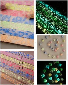 Glow in Dark Lucky Star Origami Folding Plastic Strip Paper Lovely Heart Design - Picture 1 of 1