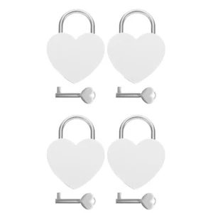 Set of 2 Herzschloss Herzförmiges Liebe Vorhängeschloss Reisen Büro - Bild 1 von 12
