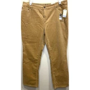 Neu mit Etikett St John's Bay Damen-Cord Bauchschlank gerades Bein hellbraun Größe 22W - Bild 1 von 12