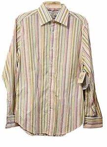 Vintage Guess Shirt Size Medium NWT 90s Striped Colorful Button Up - Picture 1 of 10