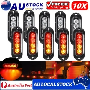 10x LED Side Marker Clearance Light Trailer Truck Caravan Red Amber Lamp 12V 24V - Picture 1 of 12