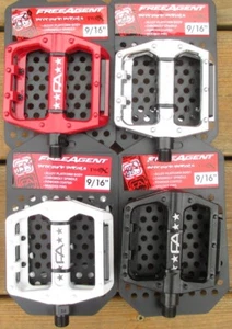 Pedals Freeagent FA Free Agent BMX Alloy Platform Body Molded Pins-Chromoly 9/16 - Picture 1 of 8