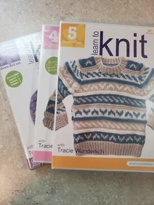Learn to Knit with Tracie Wunderlich DVDs, Lessons 1-5, Sealed New - Picture 1 of 4