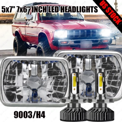 1 par de faros LED H4 Hi-Lo para camioneta Toyota Hilux 1988-1997 1982-1995 7x6" Foto 1 de 4