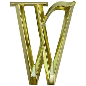 WHITEHALL Door House Address Street Number Letter W Polished Brass 6" 152mm 6 in