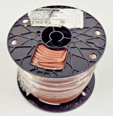 Genesis 47130307 18/5 Solid Thermostat General Purpose 250' Brown NEW - Image 1 of 4