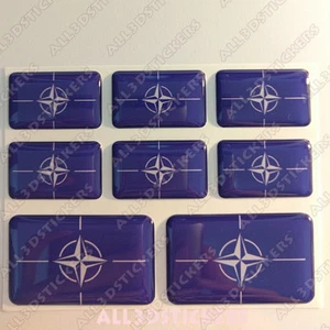 8 pegatinas 3D con cúpula de resina bandera del Tratado del Atlántico Norte de la OTAN adhesivo - Imagen 1 de 3