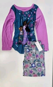 Disney Encanto Girls Shirt Pants Outfit Gray Turquoise Pants Set -New - Picture 1 of 3