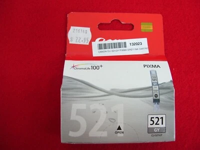 CANON CLI-521GY GENUINE CL-521 GREY INK CARTRIDGE IP3600 MP630 MP980 MP540 - Image 1 of 4
